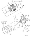 Diagram for Inner Basket, Trunnion, Bearing Housing And Pulley
